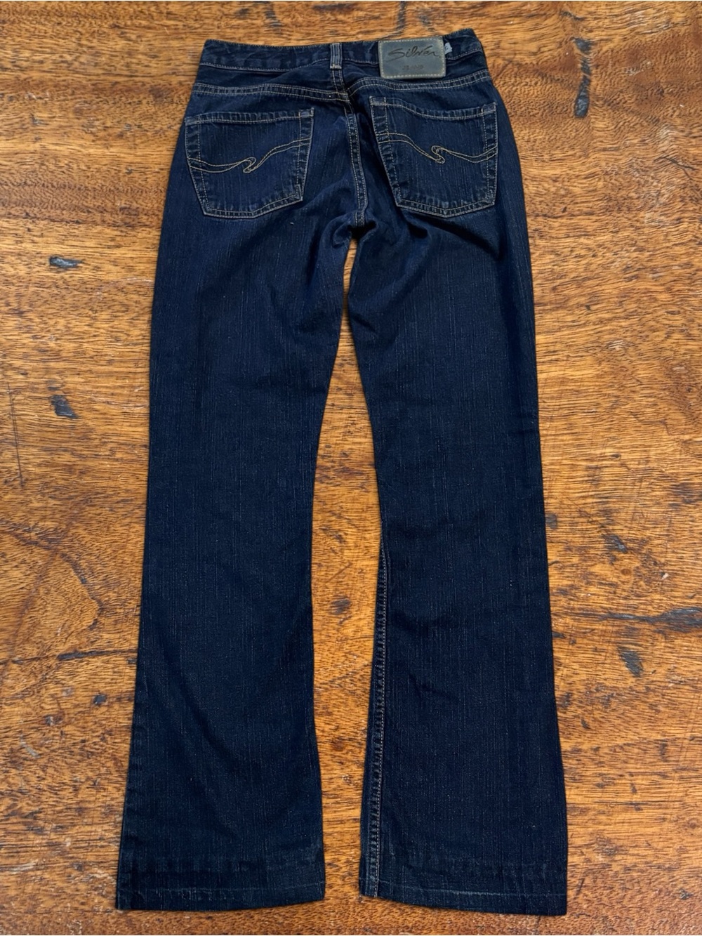 Silver Jeans Co Suki Mid Rise Curvy Bootcut Jeans Dark Indigo Size 27/32 Hemmed